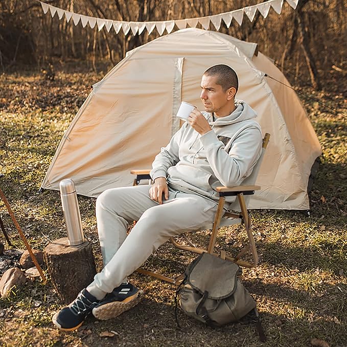 Outvita Portable Folding Camping Chair, 2pcs Ultralight Low Beach Chair, Durable Aluminum Frame Armchairs for Hiking Concert Fishing Picnic, Supports 225Lbs