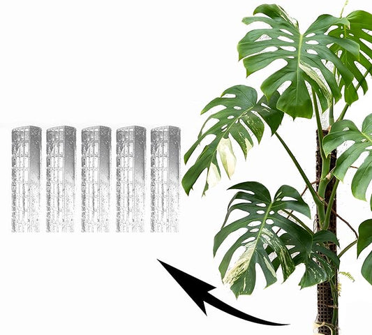 Plastic Moss Poles for Climbing Plants V2 Large 5 Pcs Stackable Moss Pole Monstera Plant Support-Plant Climbing Pole, DIY Moss Pole for Plants Indoor, Plant Sticks Support by THICCLY