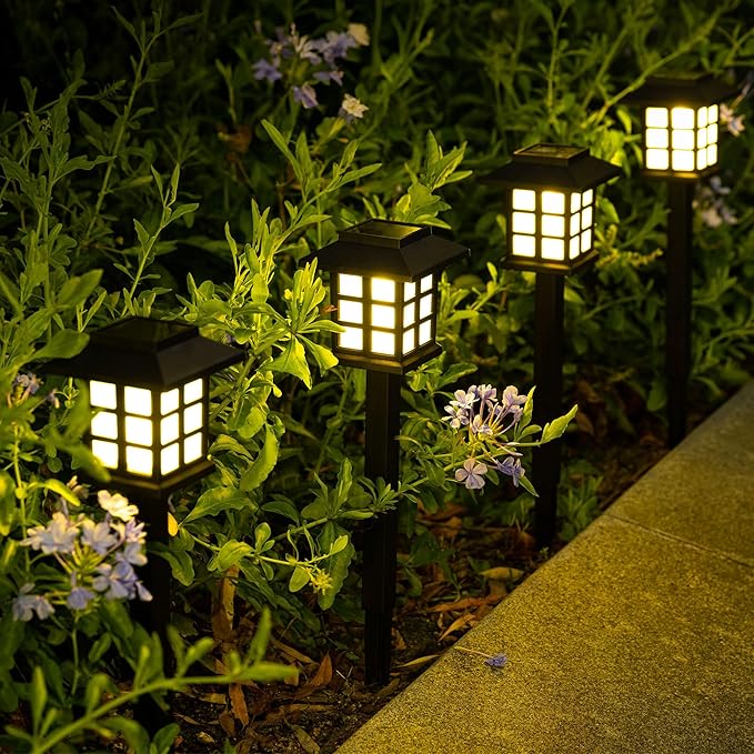 SOLPEX 16 Pack Solar Path Lights - Outdoor, Garden, Yard & Landscape (Warm White)