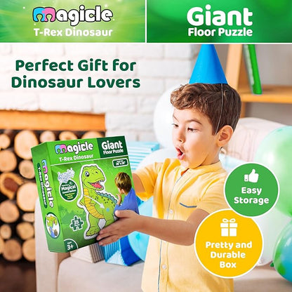Dinosaur Giant Floor Puzzle with Sounds, 35 Piece Extra Thick Puzzle Toys for Ages 5-7, Puzzles for Kids Ages 4-6, Dinosaur Toys for Kids Ages 3-5, 4-8 Year Old Gift