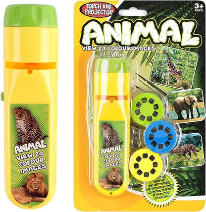 Georgie Porgy Children Projector Toys Educational Science Set Wall Ceiling Tent Torch Flashlight for Kids Gifts for Boys Girls (Wild Animal)