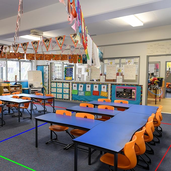 6 Rolls 156 Feet Carpet Marker Strips for Classroom Back to School Decorations Nylon Carpet Strip for School Preschool Supplies Daycare Office (Black)