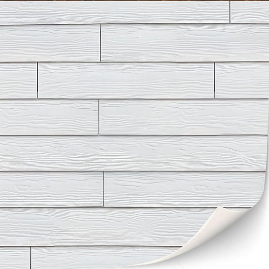 3 Sheets Self-Adhesive Wall Cladding for Dollhouse 1:12 Scale (Wood Siding (White))