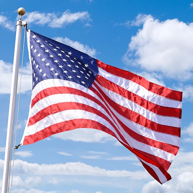 American Flag - 100% Made in the USA - 4' x 6' ft - Perma-Nyl Sewn Nylon with Grommets - Durable, and Patriotic - For Gardens, Homes, Patios and Cars – By Valley Forge Flag