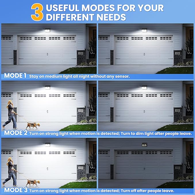 Solar Lights Outdoor Motion Sensor, 10 Pack 149 LED Waterproof Solar Powered Fence Lights, 3 Lighting Modes Security Wall Light for Outside Backyard Deck Garden Door Step Walking Dog, Cold Light 6500K