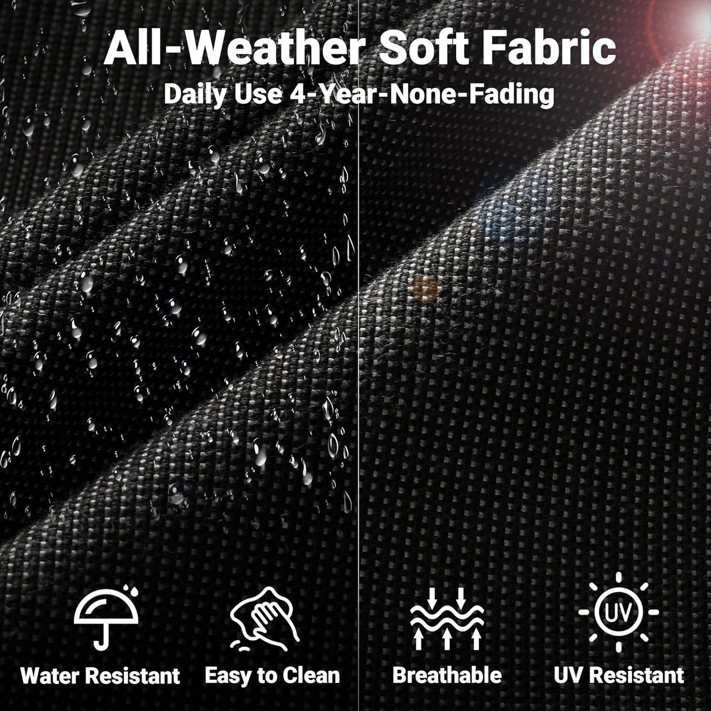 ovios 2 Pieces Patio Furniture Set, Outdoor Wicker Chairs of 2, All Weather High Back Rattan Chairs 2-Seater with Comfy Cushions for Porch Deck, Black