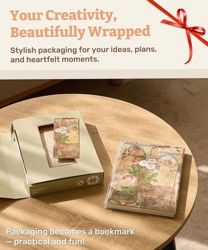 PieceRelax A5 Puzzle Journal 329 Plastic Pieces for Adults - Van Gogh - The Starry Night - Book Cover & Notebook, Unique Puzzle Gift, Jigsaw Artwork [YA1063]