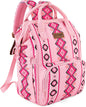 Wrangler Aztec Backpack Organized Daypack Travel Baby Bag with Stroller Strap and Side Bottle Pockets WG2204-9110PK