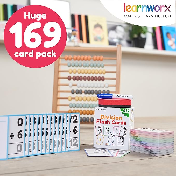 Division Flash Cards 3rd Grade 4th 5th and 6th – 169 Math Flashcards – All Facts 1-12 - Learn Division for Kids - for Ages 6, 7, 8, 9 and 10