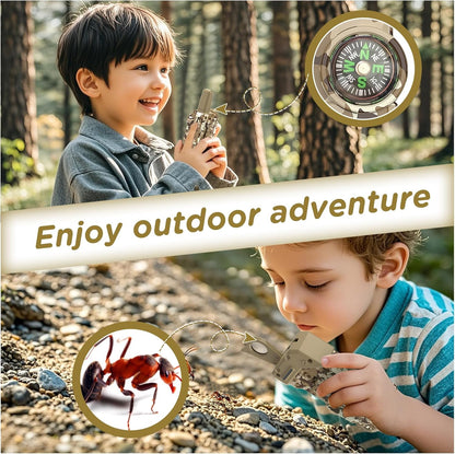 Walkie Talkies for Kids,5 Colourful Channels 2 Way Radio,Compass Flashlight and Magnifying Glass,3 Miles Long Range for Adventure Game,Outside, Camping, Hiking,Toys for 3-12 Year Old Boys Girls