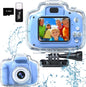 Kids Camera Waterproof Underwater Camera for 3-12 Year Old Boys Girls 2 Inch IPS Screen 1080P HD Digital Kids Video Camera Indoor Outdoor Action Cameras Best Christmas Birthday Gifts