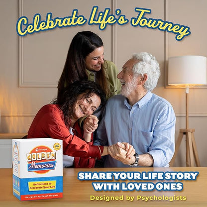 ThinkPsych Golden Memories - 160 Conversation Starters for Adults - Memory Card Game for Seniors - Reminiscence Therapy - Dementia & Alzheimers Support Tool