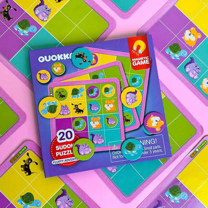 QUOKKA Magnetic Sudoku Toddler Puzzles Ages 2-4 - 20 Pieces Puzzles for Kids Ages 4-6 - Games for Kids Ages 3-5 Sudoku Book with 3 Levels: Easy, Medium, Hard - Educational Portable Travel Game