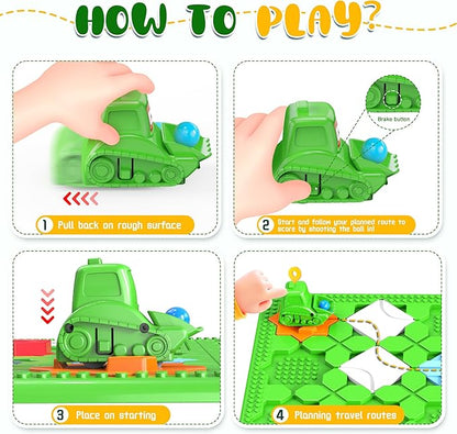 STEM Logic Road Builder Toys: Board Games Toys for 5 Year Old Kids Montessori Brain Teaser Puzzles Educational Learning Activities Toy for Kid Ages 3 4 6-8 12 Boys Girls Gifts (Green, 50PCS)