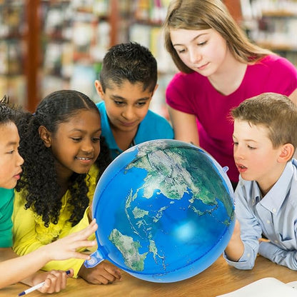 6 Pcs Planet Balloons, Large Earth World Map Foil Balloon, 2 Styles Globe Round Sphere Balloons for Birthday Earth Day Travel Adventure Themed Party Decorations Supplies