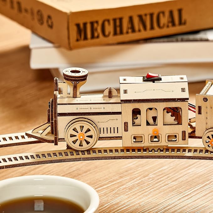 3D Wooden Puzzles Little Truck Train Model Kits Includes Engine & Track, Brainteaser and Puzzle for Christmas/Birthday,Gifts for Adults and Teens to Build Combination