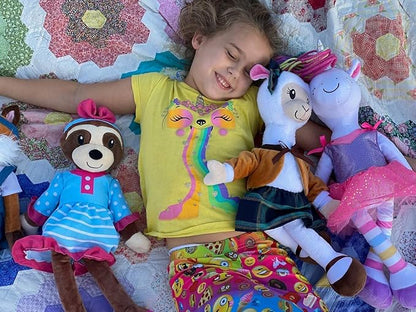 Plushible Soft Baby Doll, 18 Inch Sloth - Plush Rag Doll with 2 Clothing Sets, My First Plush Toy for Girls, Boys & Infants, Soft Baby Stuffed Toy, Adorable Companion for 1 Year Old & Up