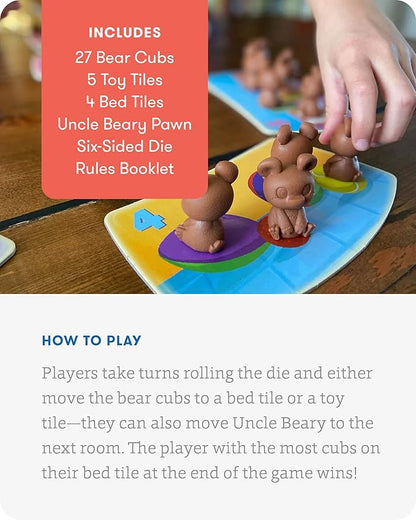SimplyFun Uncle Beary’s Bedtime - an Engaging and Educational Toddler Game - Learn to Develop Counting Skills, Focus and Self Control - 2 to 4 Players, for Kids Ages 3 & Up