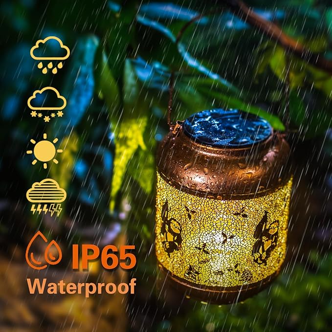 Sloth Solar Lanterns Outdoor Waterproof Hanging Solar Lights Sloth Gifts for Women Men Mom Metal Decorative LED Outdoor Lanterns for Patio, Lawn, Landscape, Garden Decor, Yard Decorations