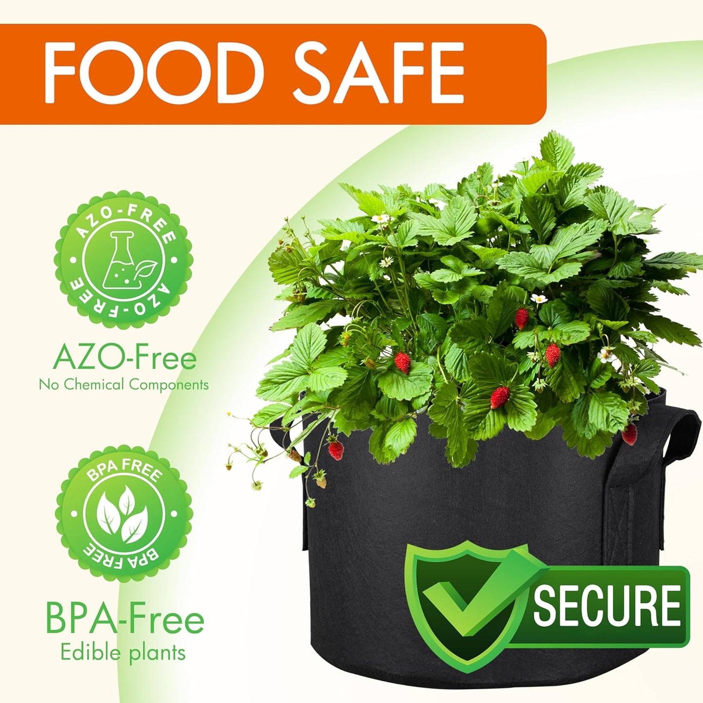 Gardzen 10-Pack 7 Gallon Grow Bags, 300G Thickened Aeration Fabric Pots with Handles, Heavy Duty Cloth Pots for Plants