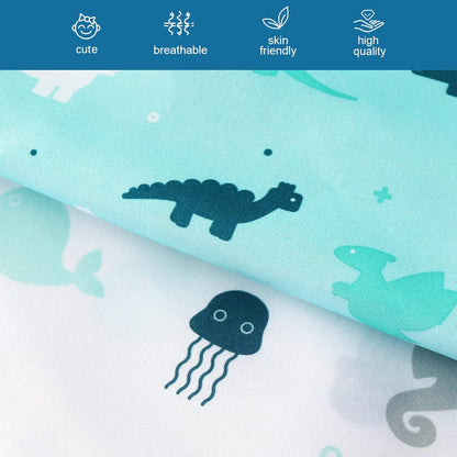 Crib Sheets for Boys or Girls 4-Pack, Fitted Crib Sheet 52'' x 28'' for Standard Crib & Toddler Mattress, Soft and Breathable Material, Baby Crib Sheets Neutral, Dinosaurs & Ocean