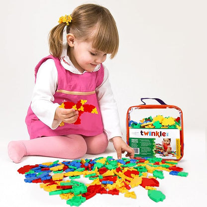 Interlocking Puzzle Toy | Big Pieces |Great for Occupational Therapy and Fine Motor Skill Development | Build STEM Skills at Home |Car Road Trip Pocket Game | Ages 3 and up |Toddler Fun