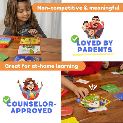 The Fidget Game Saving Wabi Sabi -130 Fun Conversation Cards & Challenges for Families, Non-Competitive Team Game, Fidgets & Questions for Family Game Night - Ideal for Kids & Adults