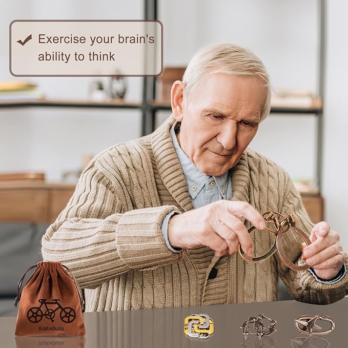 9 PCS Metal Brain Teaser Puzzles Disentanglement Puzzles Lock Puzzle Games Set Gift for Adults Teenagers Kids