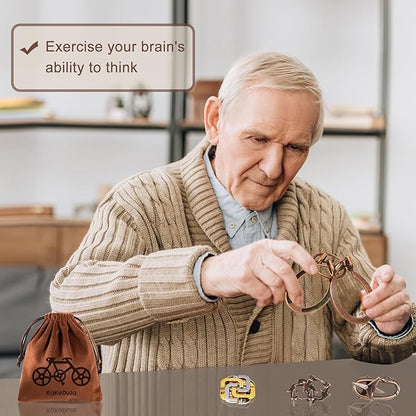 9 PCS Metal Brain Teaser Puzzles Disentanglement Puzzles Lock Puzzle Games Set Gift for Adults Teenagers Kids