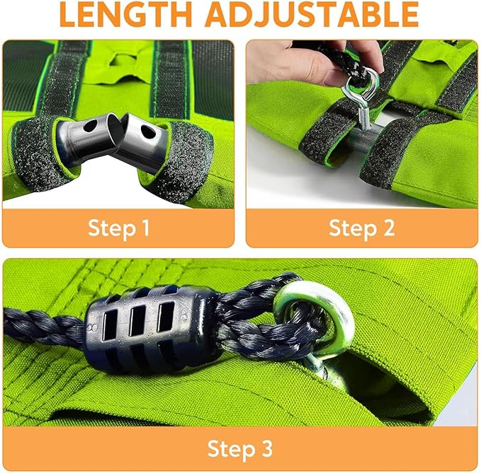 TURFEE Swing for Outdoor Swing Set - Pack of 1 Swing Seat Replacement Kit with Heavy Duty Chains - Backyard Swingset Playground Accessories for Kids (Green)