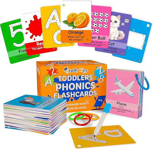 ABC Flash Cards for Toddlers 1-4 - Learning Phonics for Toddlers Alphabet Flashcards - Preschool Sight Words Numbers Colors Baby Flash Cards for Kindergarten