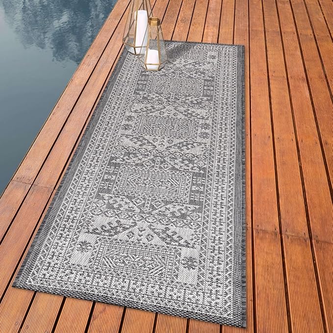 Keen Home Design Terrace Outdoor Runner Rug - 2x6 Washable Indoor/Outdoor Rug for Patio, Kitchen, Balcony, Beach, Garden, Deck and Porch, Size: 2'2"x5'7"