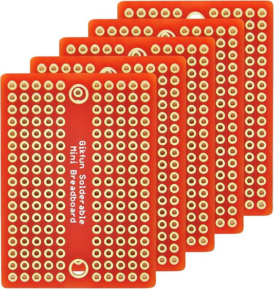 Gikfun Mini Solder-able Breadboard Gold Plated Finish Proto Board PCB for Arduino Electronic DIY (Pack of 5PCS) GK1009