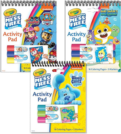 Crayola Nickelodeon Color Wonder Activity Pad Bundle (3 Pack), Toddler Stocking Stuffer, Mess Free Coloring Set for Kids, Holiday & Christmas Gifts for Kids, 3+