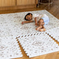 Lillefolk Baby Play Mat for Floor – 6x6ft Vintage Coffee | Soft Non Toxic Premium EVA Foam Tiles for Tummy Time, Crawling & Playroom – Waterproof Floor Mat for Babies & Toddlers (9 Tiles)
