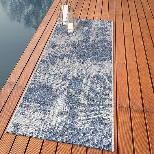 Keen Home Design Terrace Outdoor Runner Rug - 2x8 Washable Indoor/Outdoor Rug for Patio, Kitchen, Balcony, Beach, Garden, Deck and Porch, Size: 2'2"x7'7"