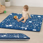 Baby Play Mat for Floor,1.3" Thick Cushioned Playpen Mat 50"x50",Extra Soft Elasti-Foam,Water Repellent Coral Velvet,Non-Slip for Crawling&Tummy Time,Infant Toddler Kids Nursery Rug(Space)
