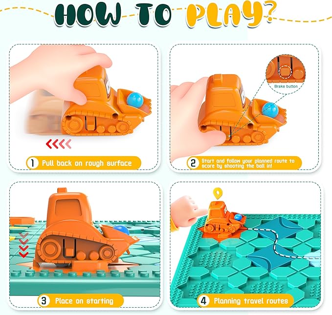 STEM Logic Road Builder Toys: Board Games Toys for 5 Year Old Kids Montessori Brain Teaser Puzzles Educational Learning Activities Toy for Kid Ages 3 4 6-8 12 Boys Girls Gifts (Blue, 50PCS)