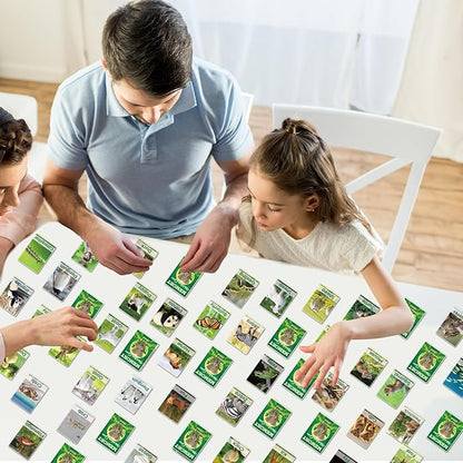 gisgfim 50 Pairs Memory Matching Game Adult & Baby Animal Memory Games Educational Matching Game for Kids and Adults A Fun & Fast Animal Memories Games Toddlers Preschool Family Board Gift