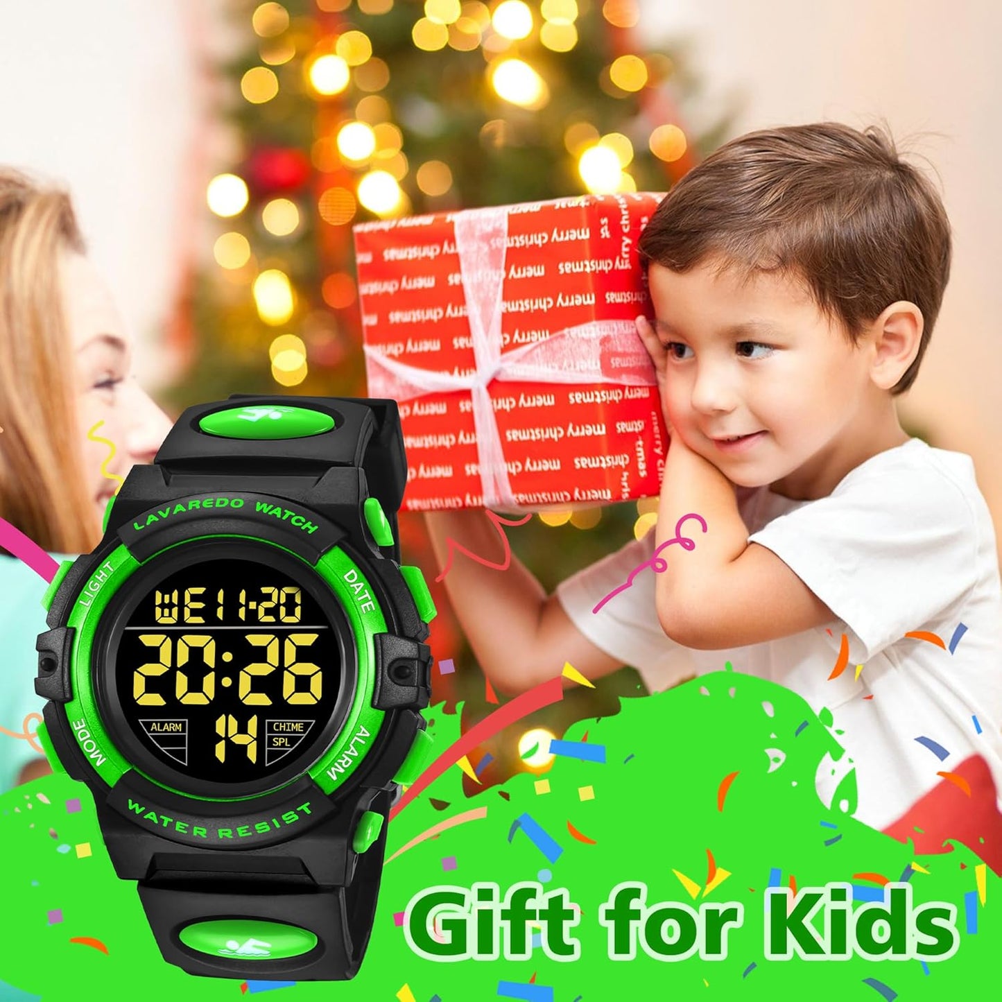 Kids Watch,Boys Watch for 3-15 Year Old Boys,Digital Sport Outdoor Multifunctional Chronograph LED 50 M Waterproof Alarm Calendar Analog Watch for Children with Silicone Band,Kids Gift