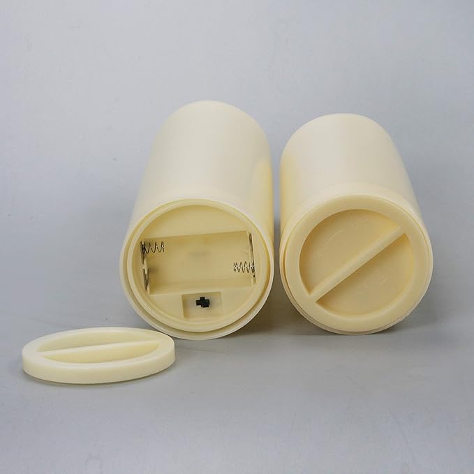 Waterproof Outdoor Battery Operated Flameless Pillar Candles with Timer White Plastic Realistic Flickering Fake Electric LED Lights for Lantern Garden Wedding Christmas Decorations 3”x8” 2 Pack