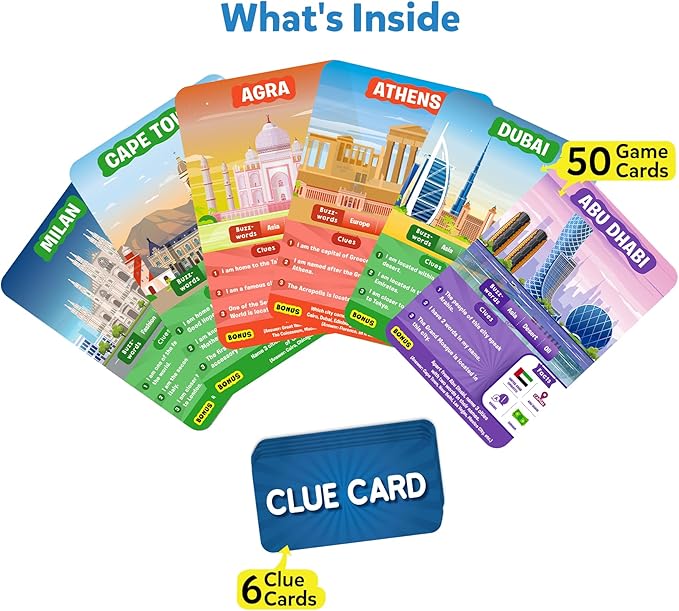 Skillmatics Guess in 10 Cities Around The World, Educational Travel Toys for Boys, Girls, and Kids Who Love Card Games, Board Games, Geography and History, Gifts for Ages 8, 9, 10 and Up