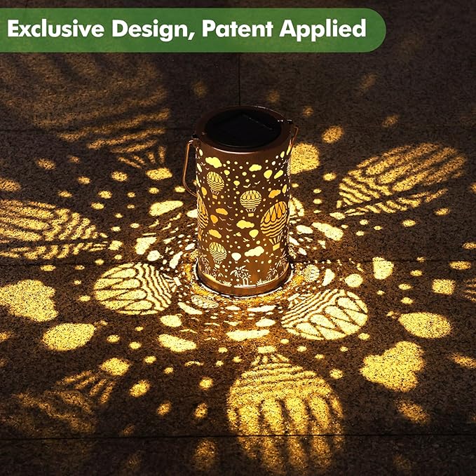 Fabuday Hot Air Balloon Outdoor Solar Lantern Waterproof - Hanging Solar Power Lights Led for Outside, Garden Decor for Patio, Porch, Balcony, Yard and Deck, Gardening Decorations Gifts for Women Mom