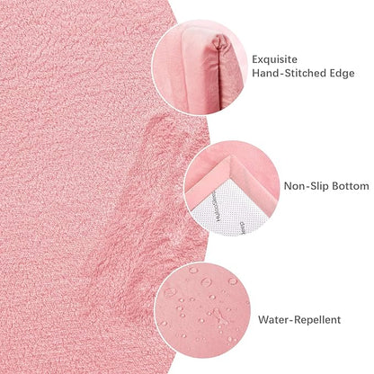 Baby Play Mat for Floor,1.3" Thick Elasti-Foam 74×50 Playpen Mat for Toddlers Infant kids,Water-Repellent Soft Coral Velvet for Tummy Time, Non-Slip Backing for Crawling,Tatami Style(Pink)