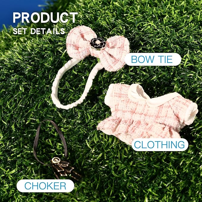 17cm Doll Clothes Set & Outfit Set for 17cm Dolls - Premium Fashion Dresses with Accessories, Luxury Chic Doll Clothing & Style Bundle,Just Clothes (Style-B)