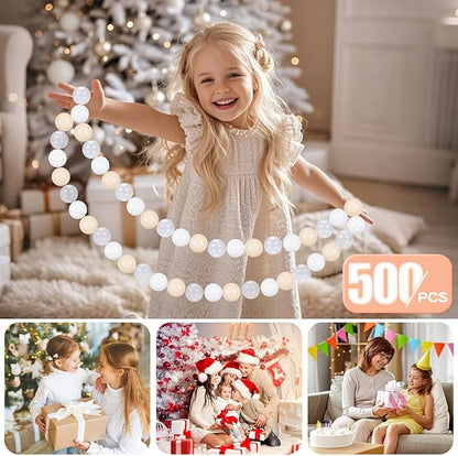 GOGOSO Balls for Ball Pit - Plastic Ball for Toddlers 1-3, Baby Kids Ball Pool Decoration 50 100 200 300 500 1000 (A White+Beige+Clear, 500 Balls)