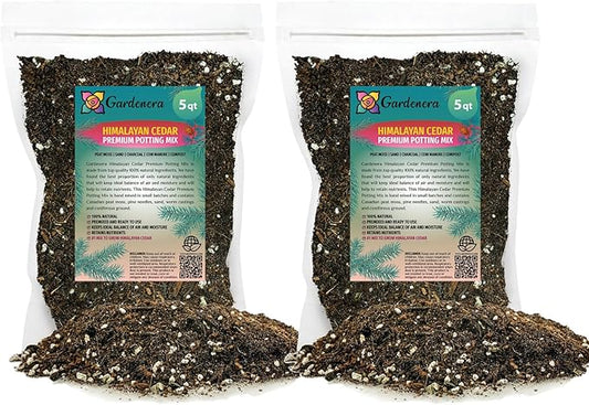 Premium Himalayan Cedar Potting Soil Mix - Perfect Balance of Nutrients, Drainage, and Aeration for Healthy Cedar Trees - 10 Quart