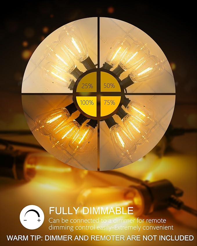 SUFEIMAS Outdoor String Lights Waterproof 400FT (100ft*4) shatterproof Patio Lights for Outside with 212 Vintage dimmable LED Edison Bulbs,Backyard Lights for Fence Garden,Balcony Porch Party Bistro