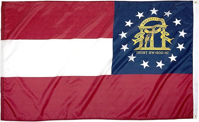 FlagSource Georgia Nylon State Flag, Made in the USA, 3x5'