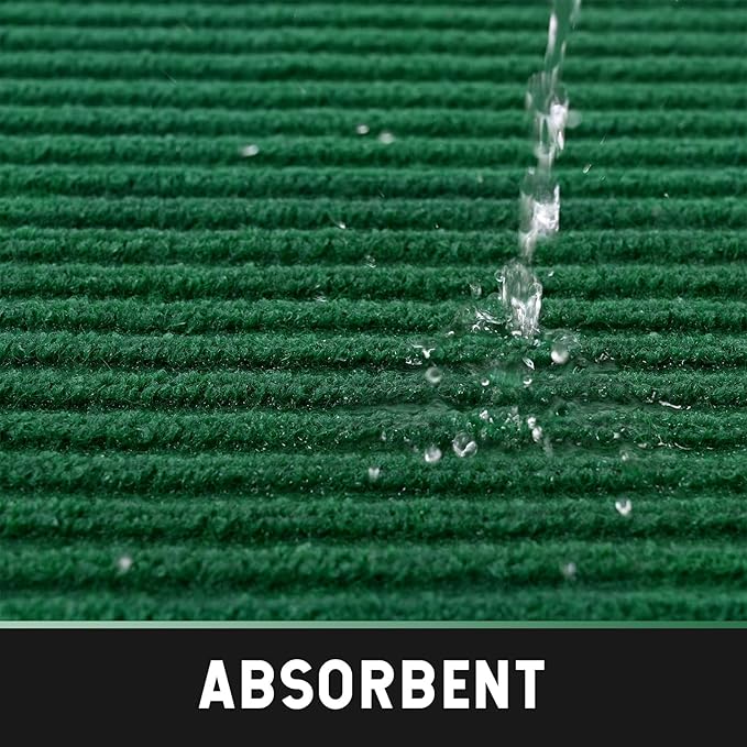 fani Heavy Duty Large Outdoor Indoor Entrance Doormat Grass Green Waterproof Low Profile Entrance Rug Front Door Mat Patio Anti-Skid Rubber Back, 31x47 inch (Grass Green)